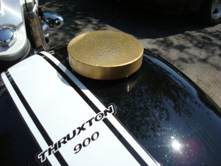 Brass Gas Cap for the Triumph Bonneville, Thruxton, Scrambler, Adventurer, Legend, Thunderbird Sport and Rocket III Touring