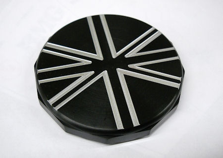 LCF Custom Union Jack Gas Cap for the Triumph Bonneville, Thruxton, Scrambler, Adventurer, Legend and Thunderbird Sport