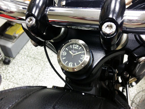 Stem Mount Clock for the Triumph Bonneville, SE, T100, Black, Thruxton and Scrambler