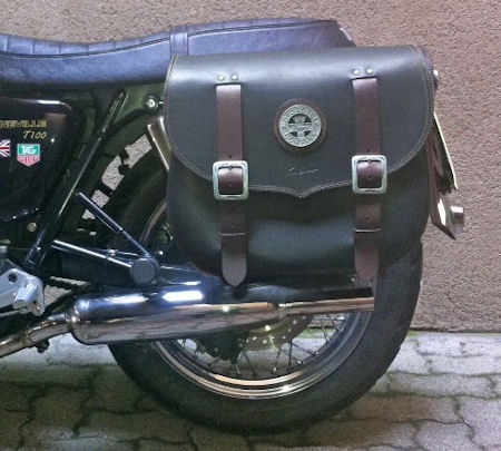 Tom Bros Italian Made Saddlebags and Mounts for the Triumph Bonneville, T100, SE, Black, Thruxton and Scrambler