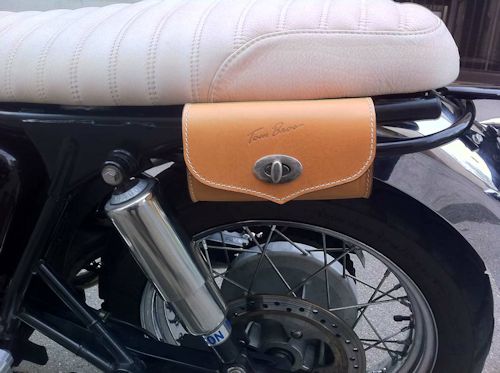 Tom Bros Italian Leather Tool Bag for the Triumph Bonneville, SE, T100, Black, Thruxton and Scrambler